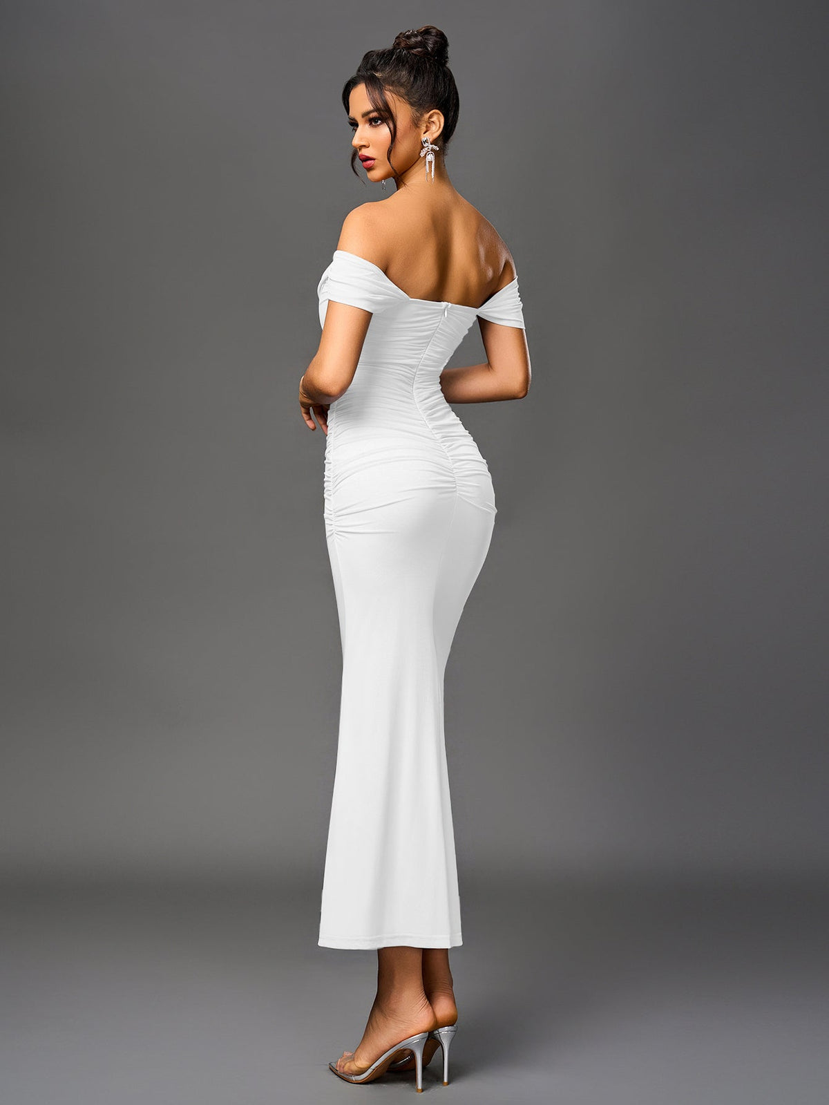 Alida Off Shoulder Maxi Dress - White