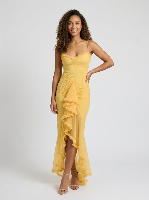 Aloisa Ruffle Maxi Dress - Golden Yellow