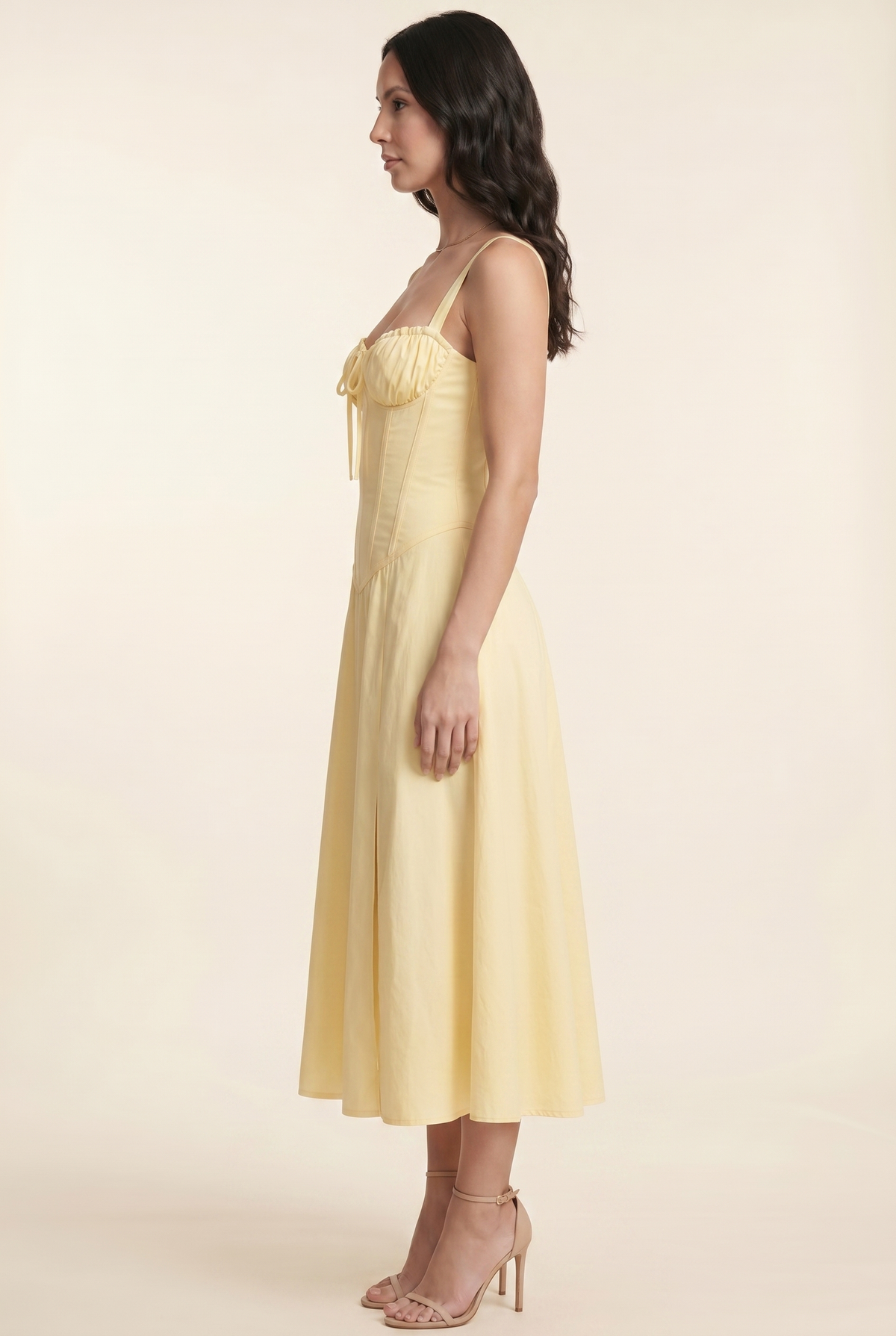 Amaia Corset Midi Dress - Butter Yellow