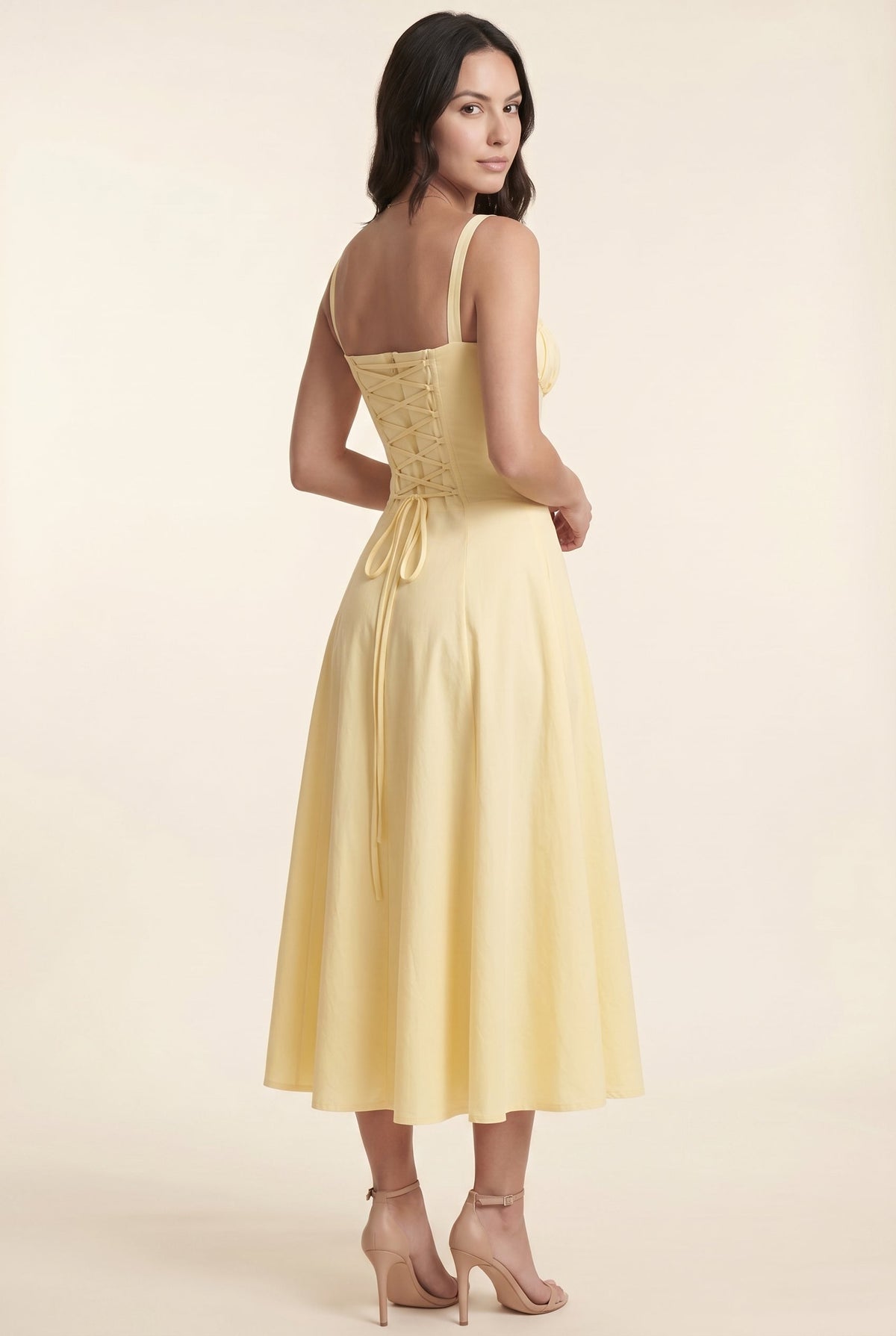 Amaia Corset Midi Dress - Butter Yellow