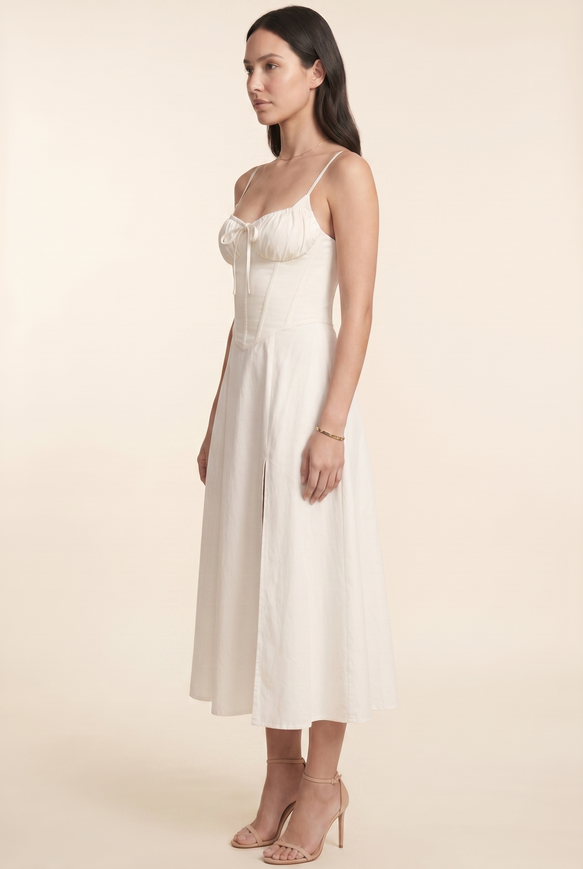 Amaia Corset Midi Dress - Ivory