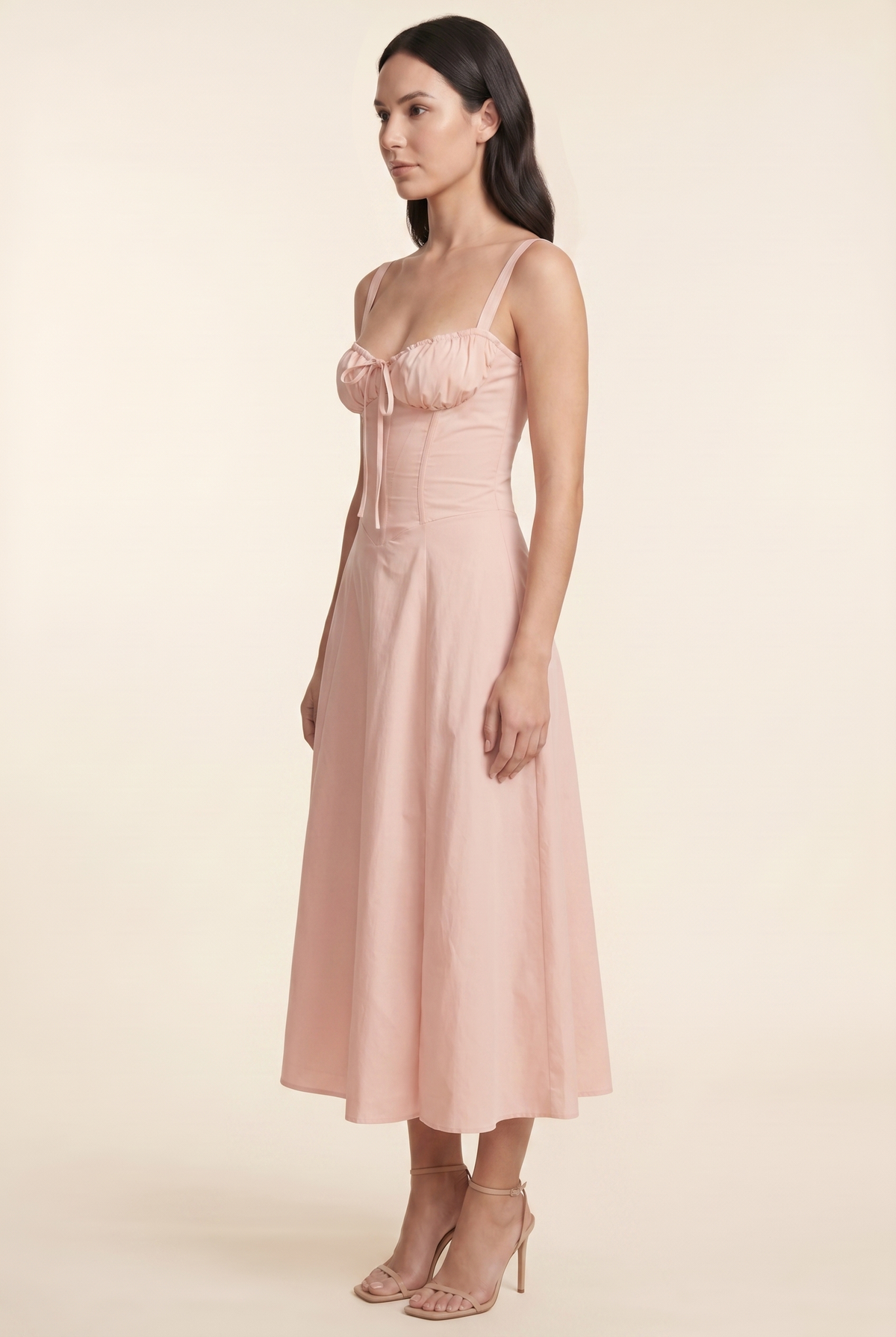 Amaia Corset Midi Dress - Light Pink
