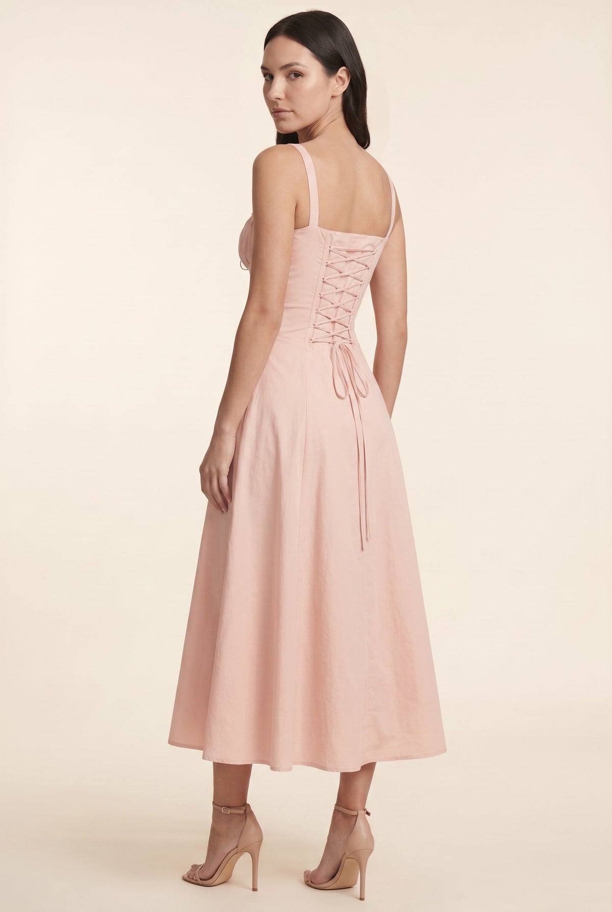 Amaia Corset Midi Dress - Light Pink