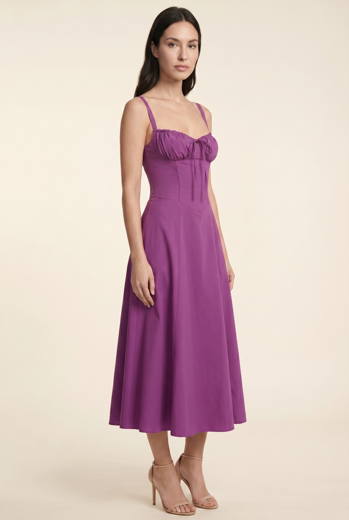 Amaia Corset Midi Dress - Purple