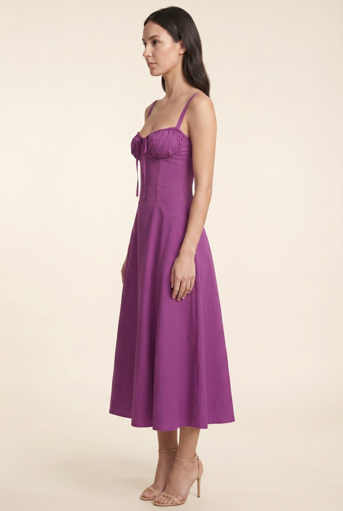 Amaia Corset Midi Dress - Purple