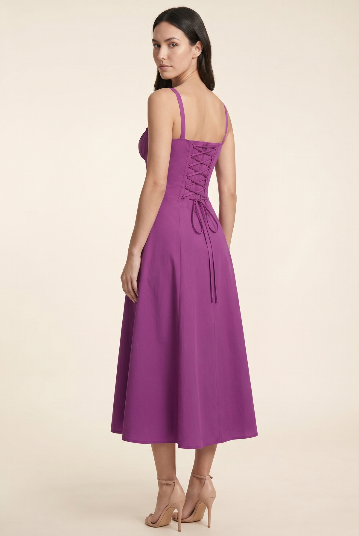 Amaia Corset Midi Dress - Purple
