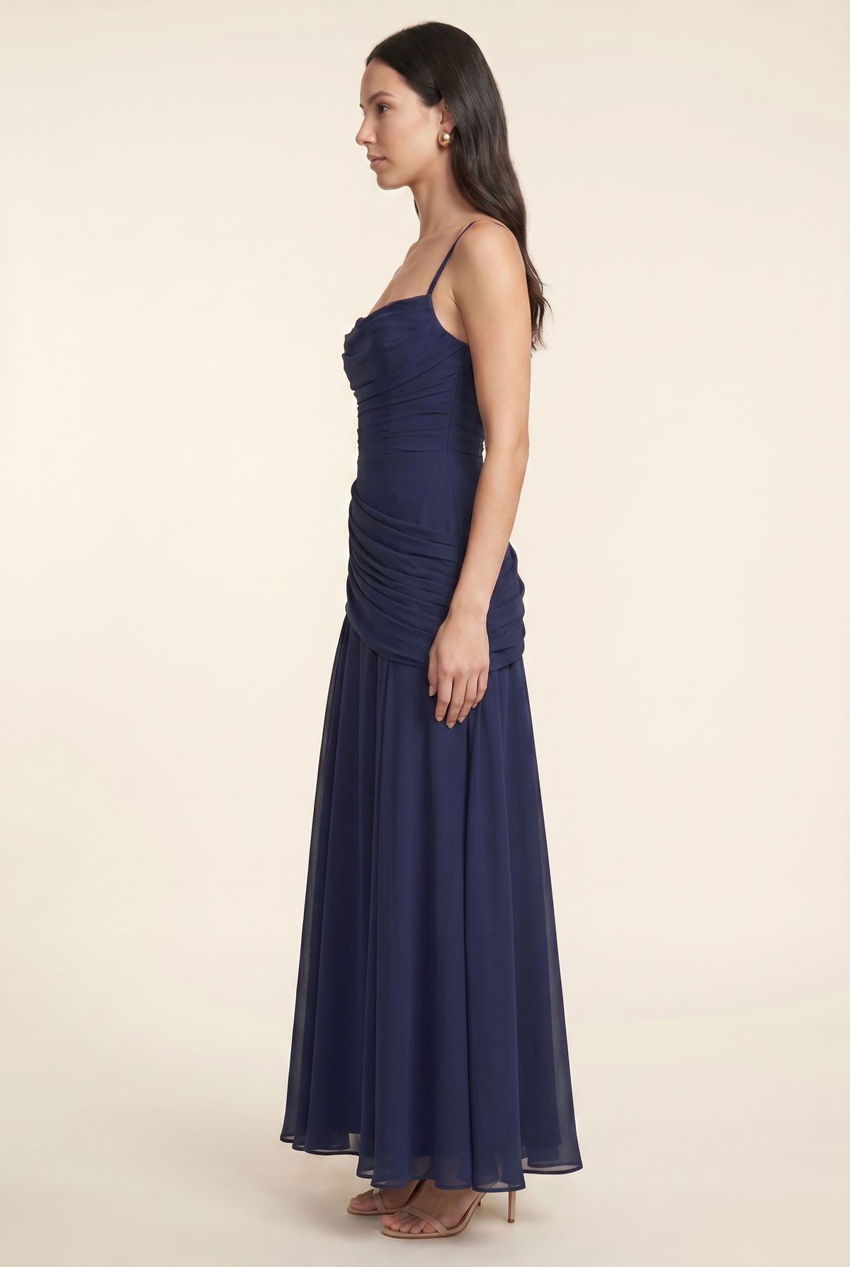 Amandine Cowl Neck Maxi Dress - Navy