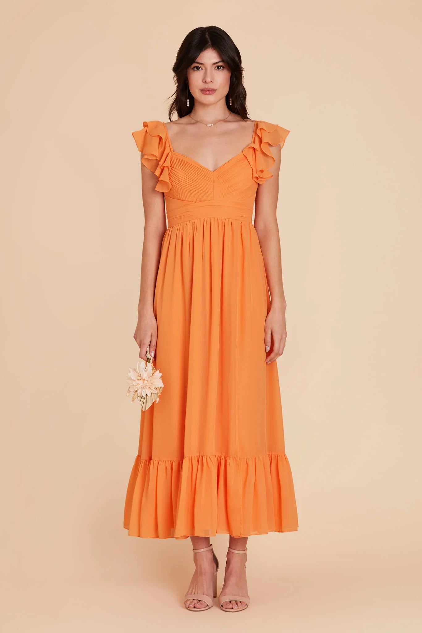 Norah Tiered Midi Dress - Apricot