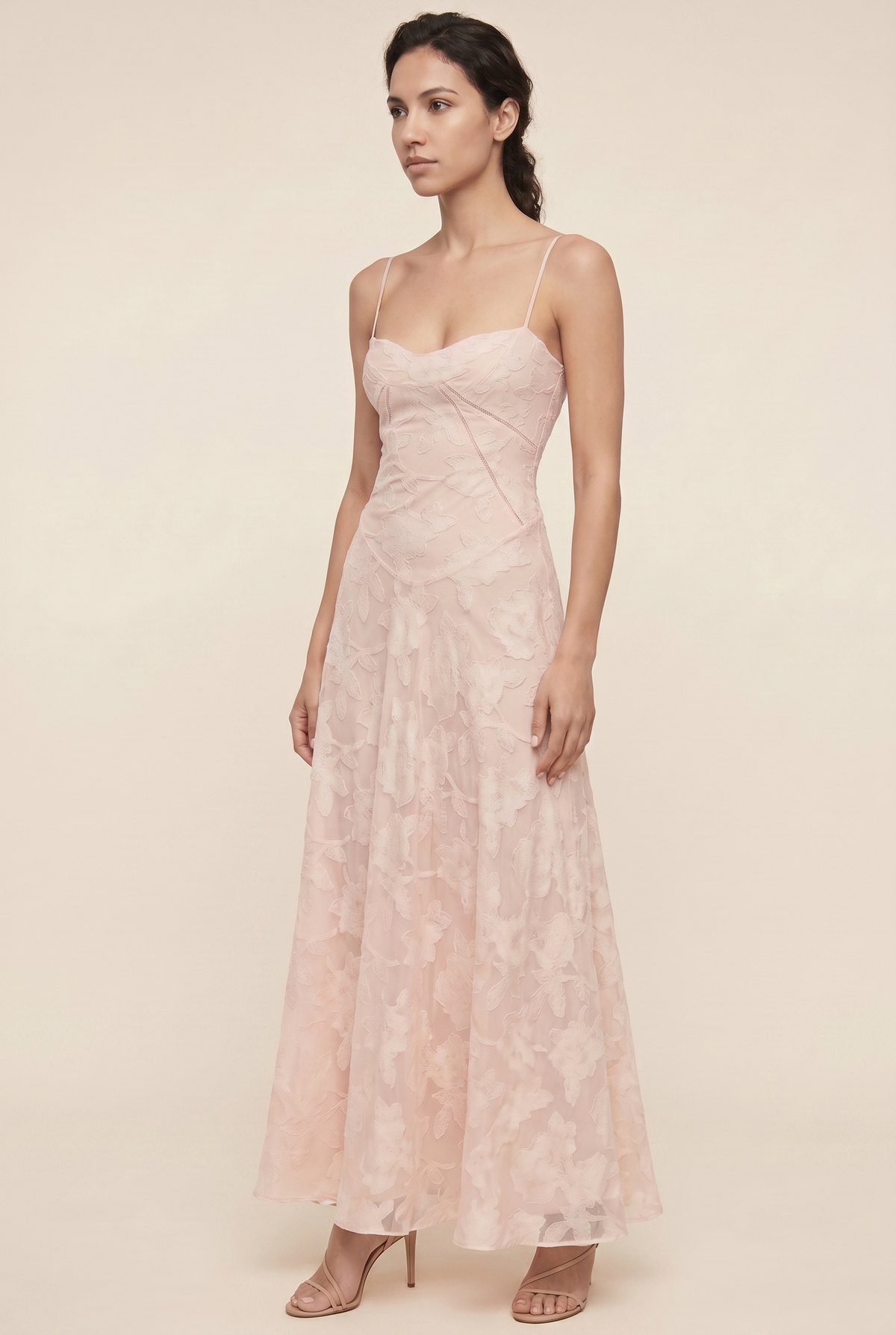 Aurore Lace Maxi Dress - Blush Pink