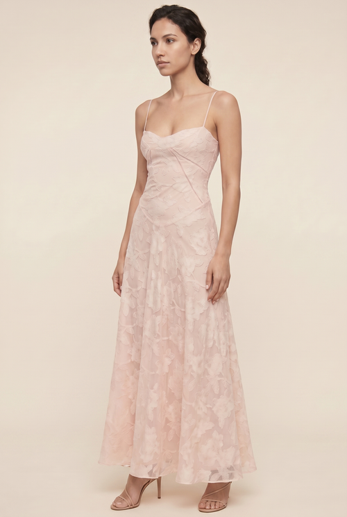 Aurore Lace Maxi Dress - Blush Pink