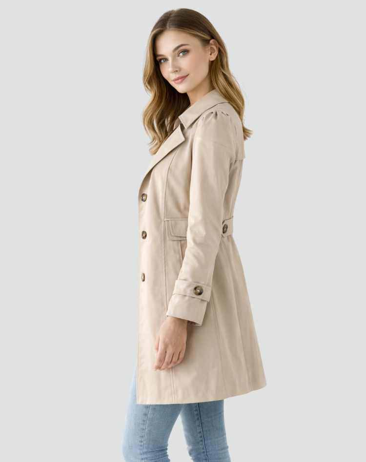 Celeste Tailored Button Trench Coat