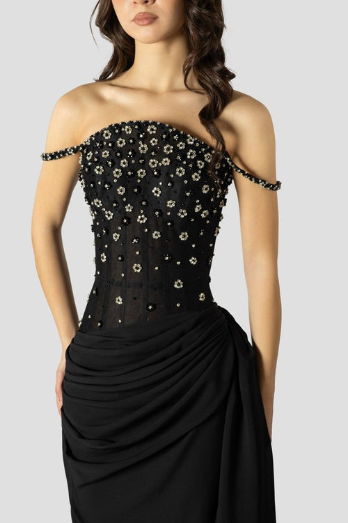 Damaris Long Dress - Black