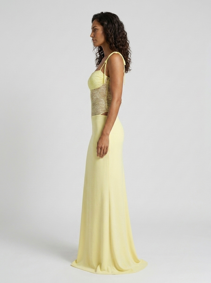 Brigitte Lace Maxi Dress - Butter Yellow