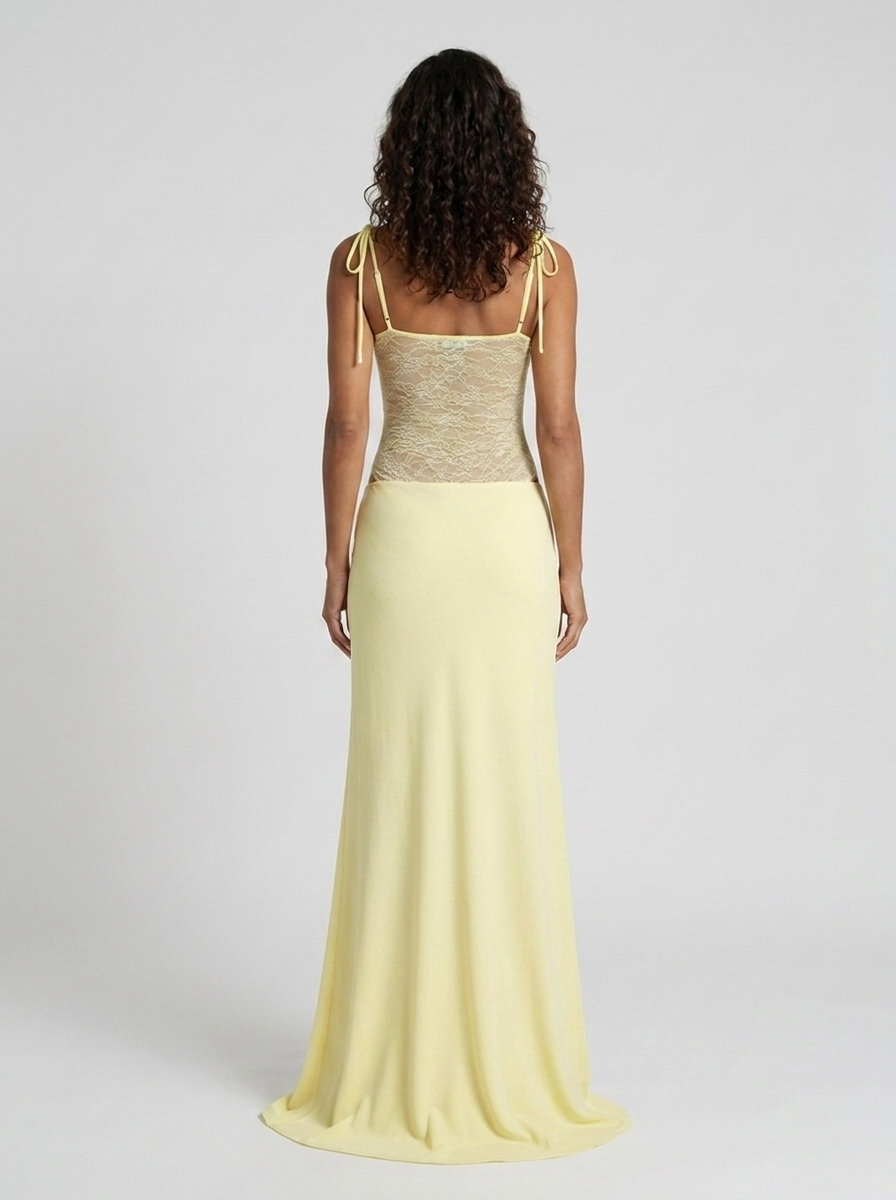 Brigitte Lace Maxi Dress - Butter Yellow
