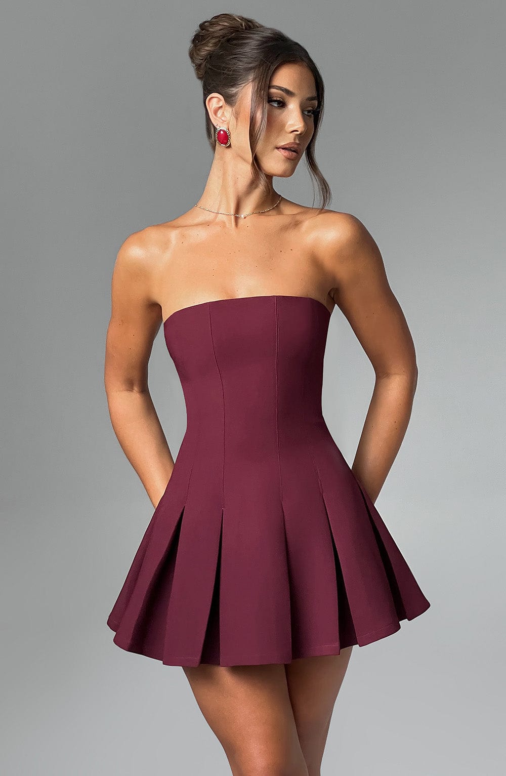 Esme Flared Strapless Mini Dress
