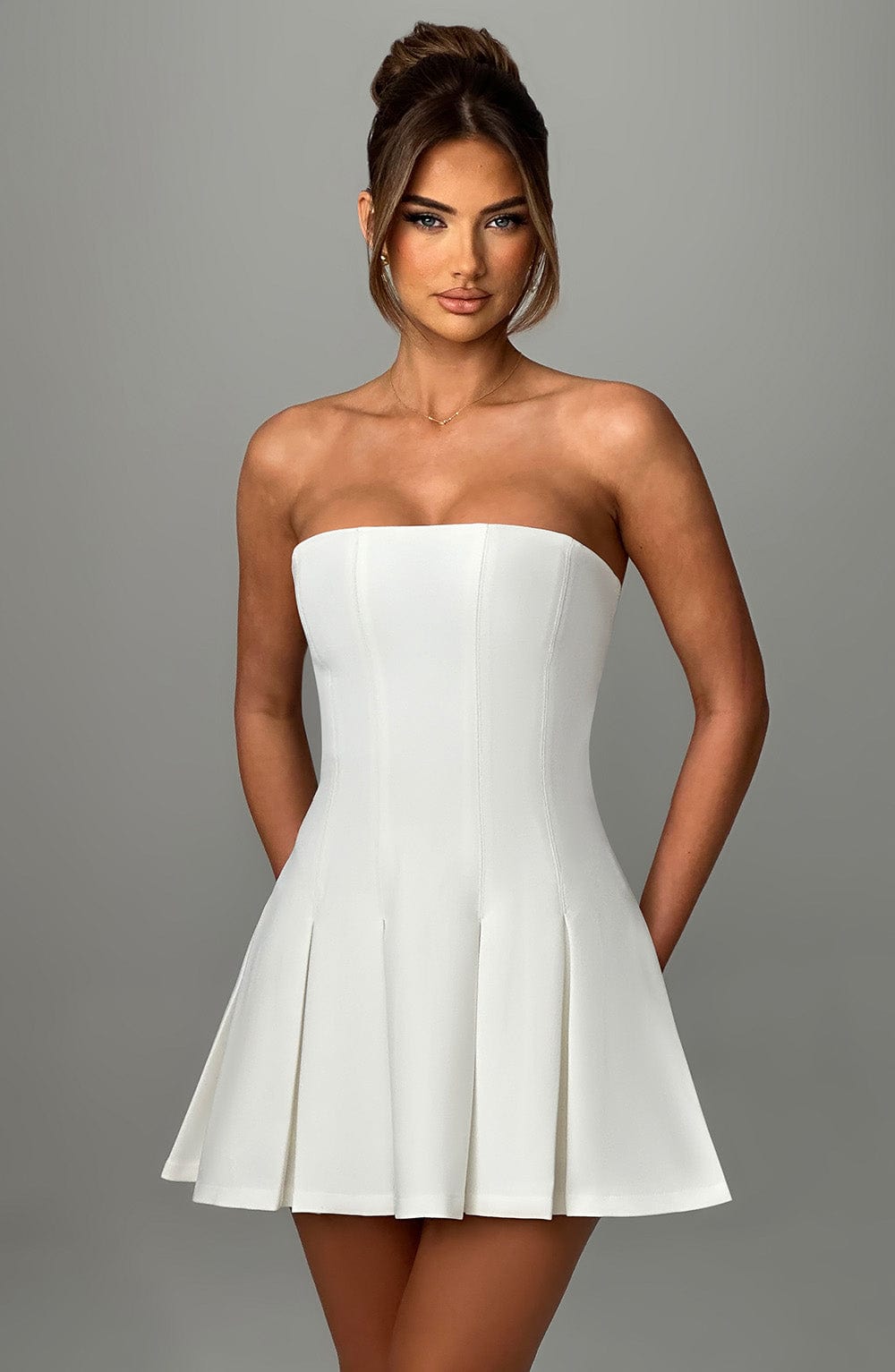 Esme Flared Strapless Mini Dress