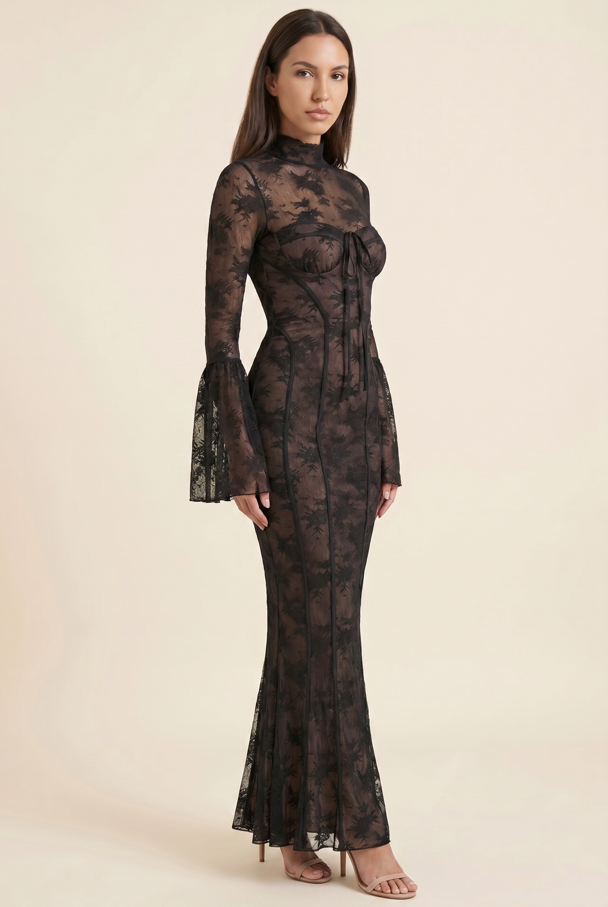 Chantal Lace Maxi Dress - Black