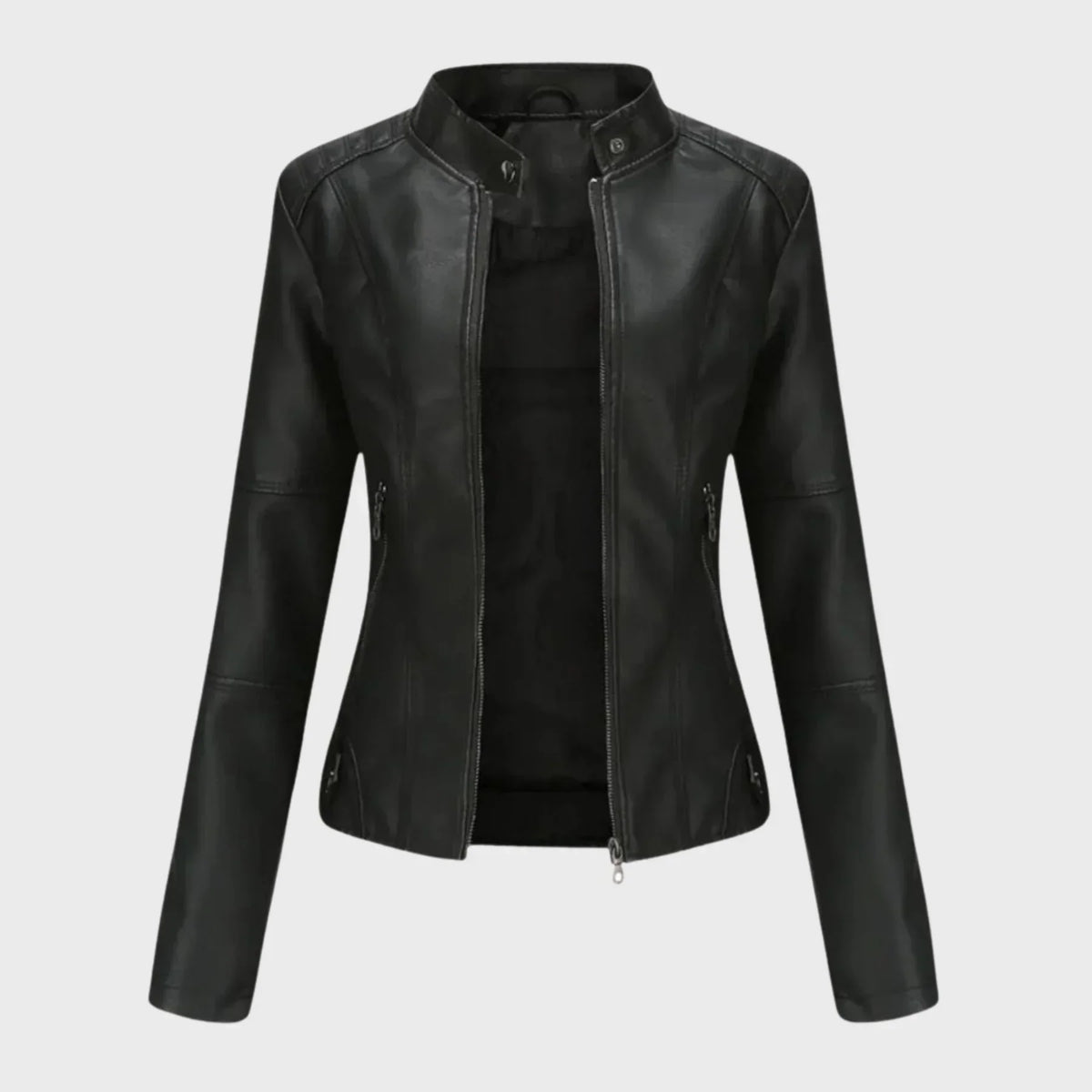 Charis Zip Front Jacket - Black