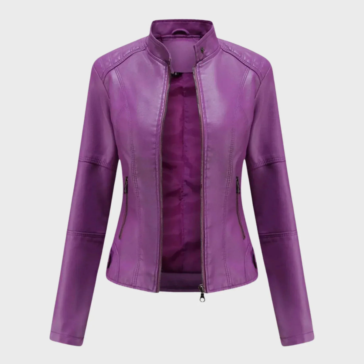 Charis Zip Front Jacket - Purple