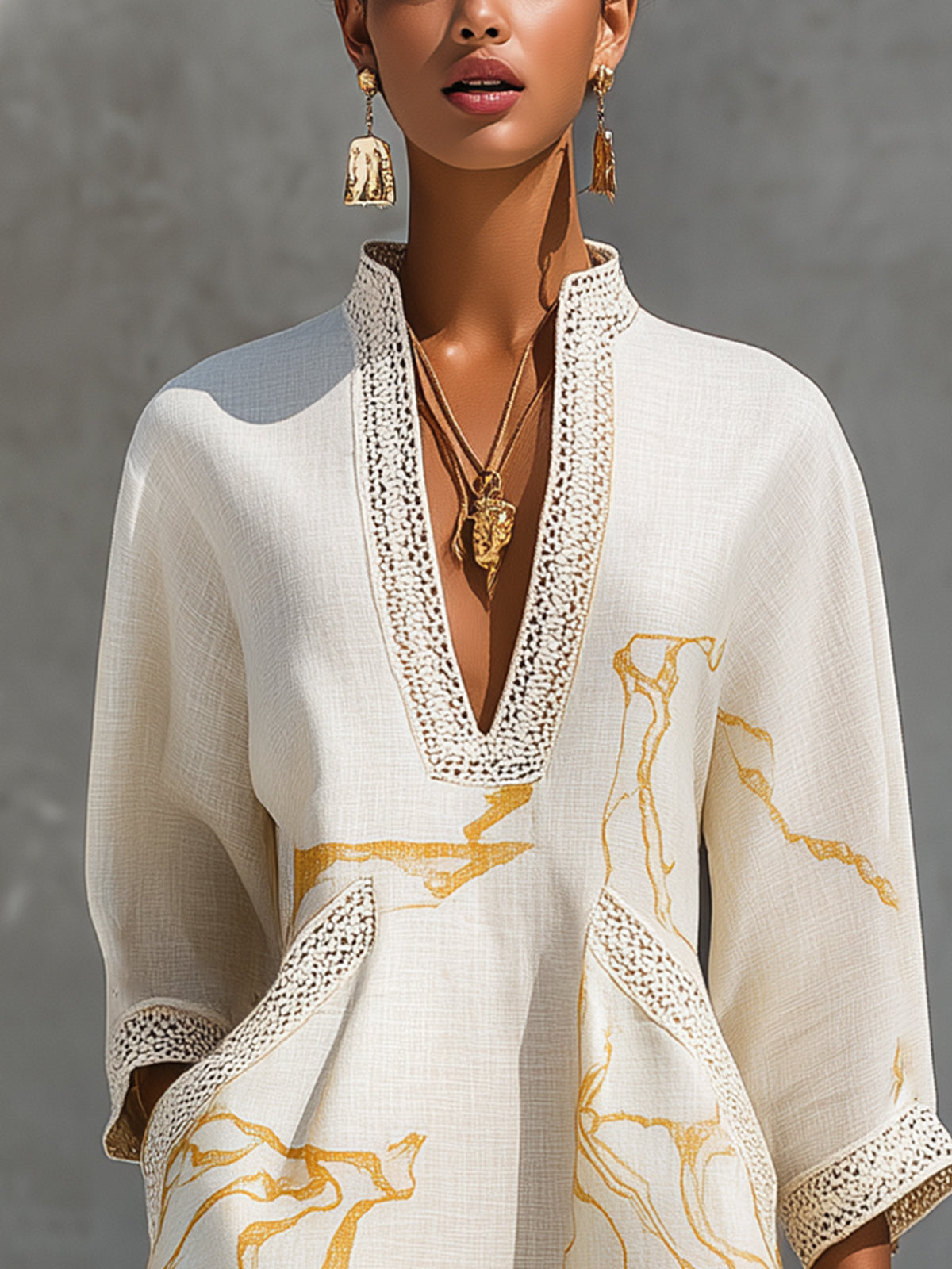 Consuela Crochet Lace Mini Dress - Golden Ivory