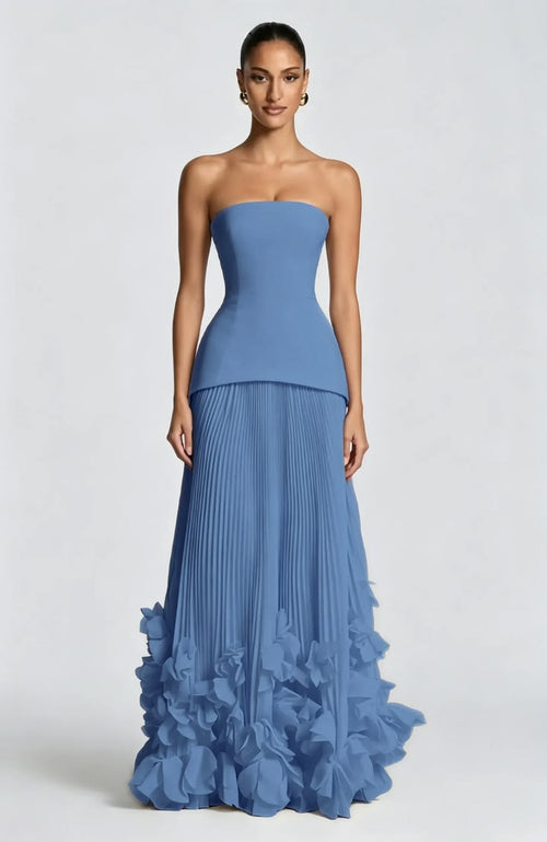 Zoe Strapless Maxi Dress - Blue