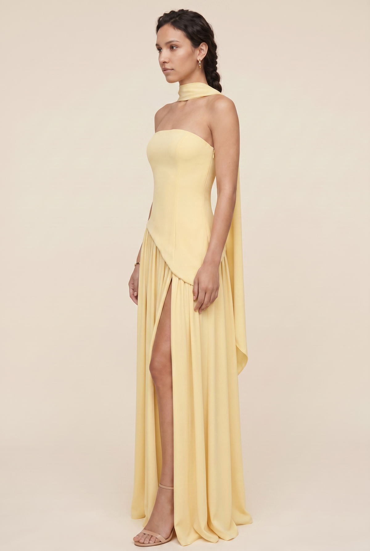 Delphina Strapless Maxi Dress - Butter Yellow