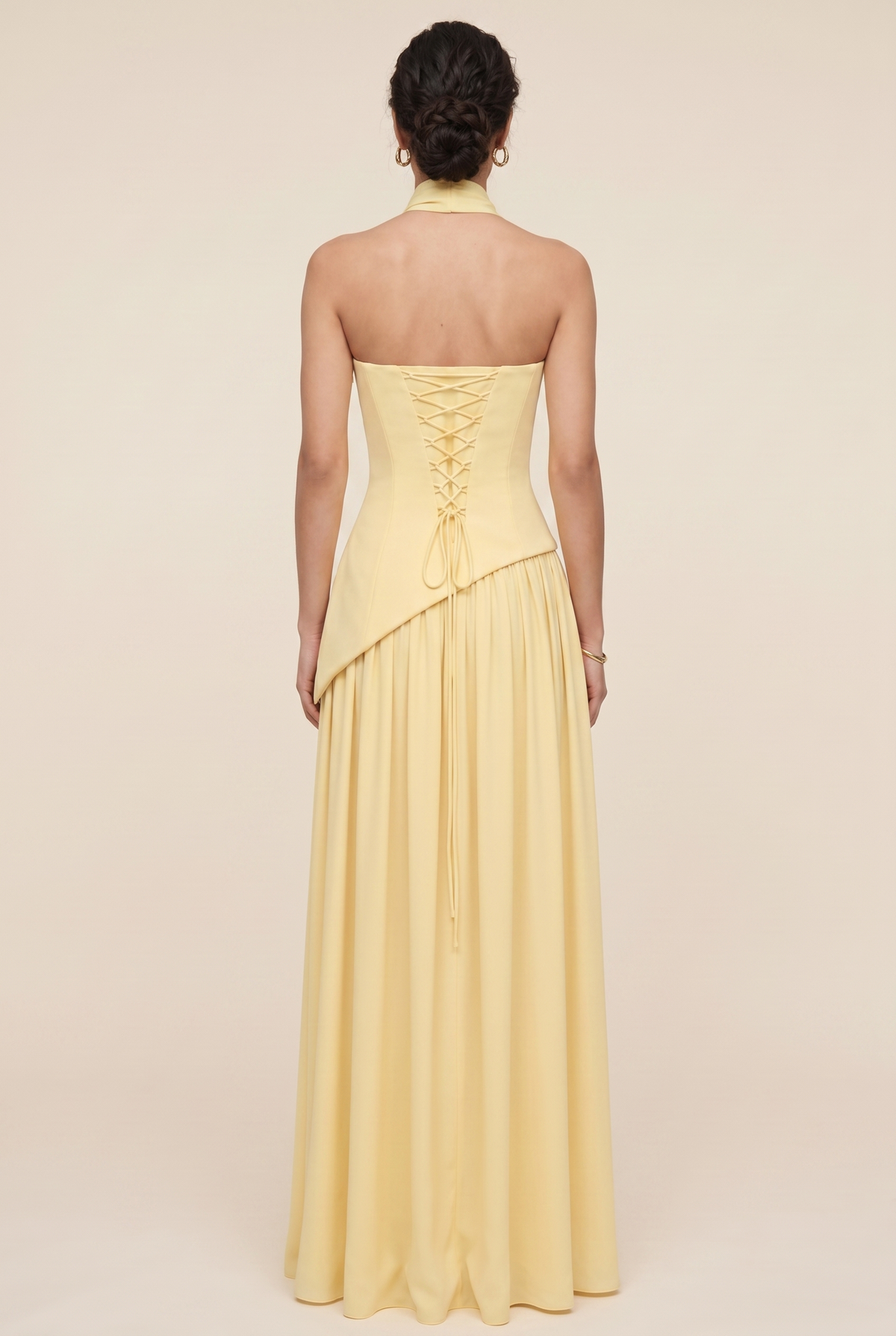 Delphina Strapless Maxi Dress - Butter Yellow