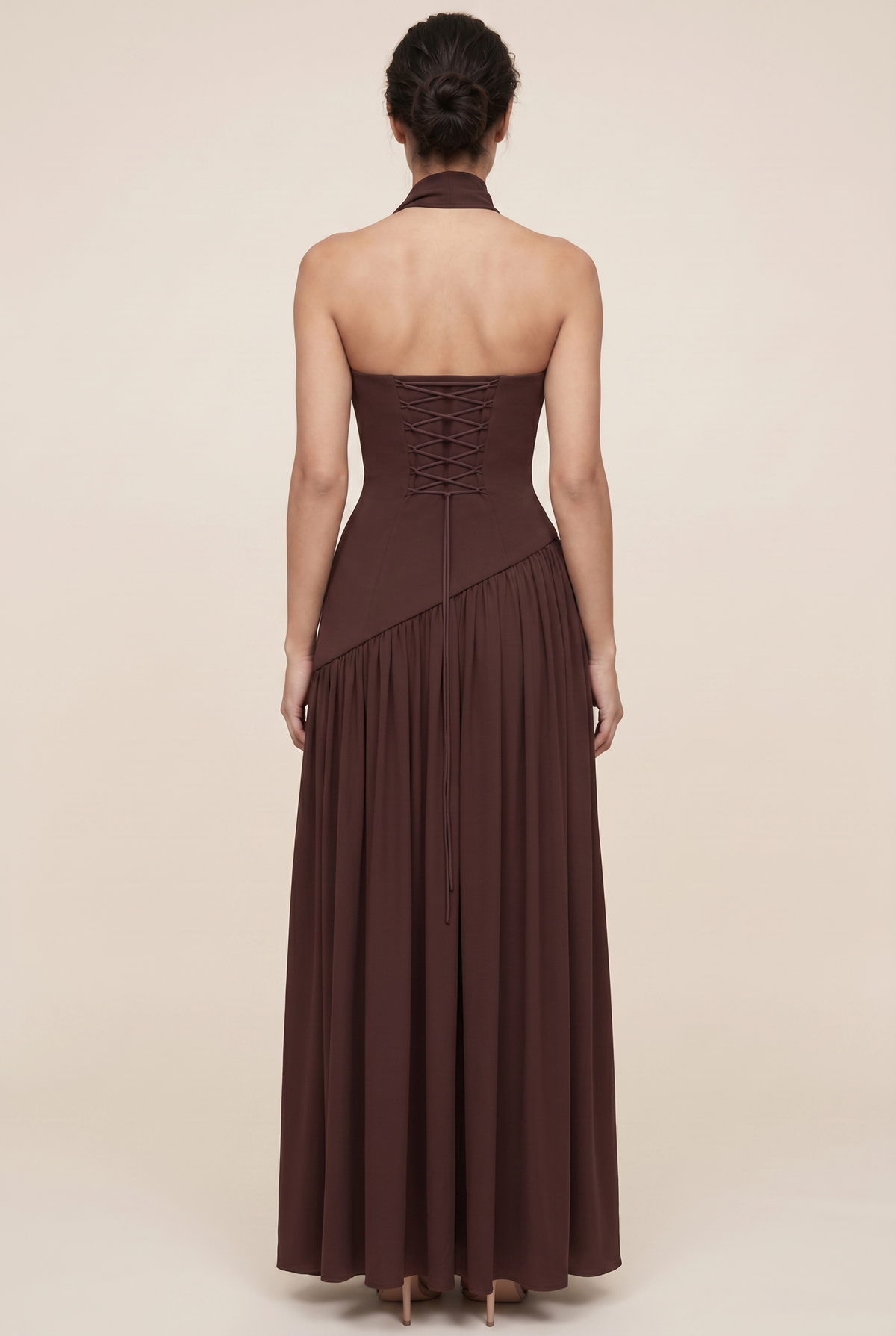 Delphina Strapless Maxi Dress - Chocolate Brown