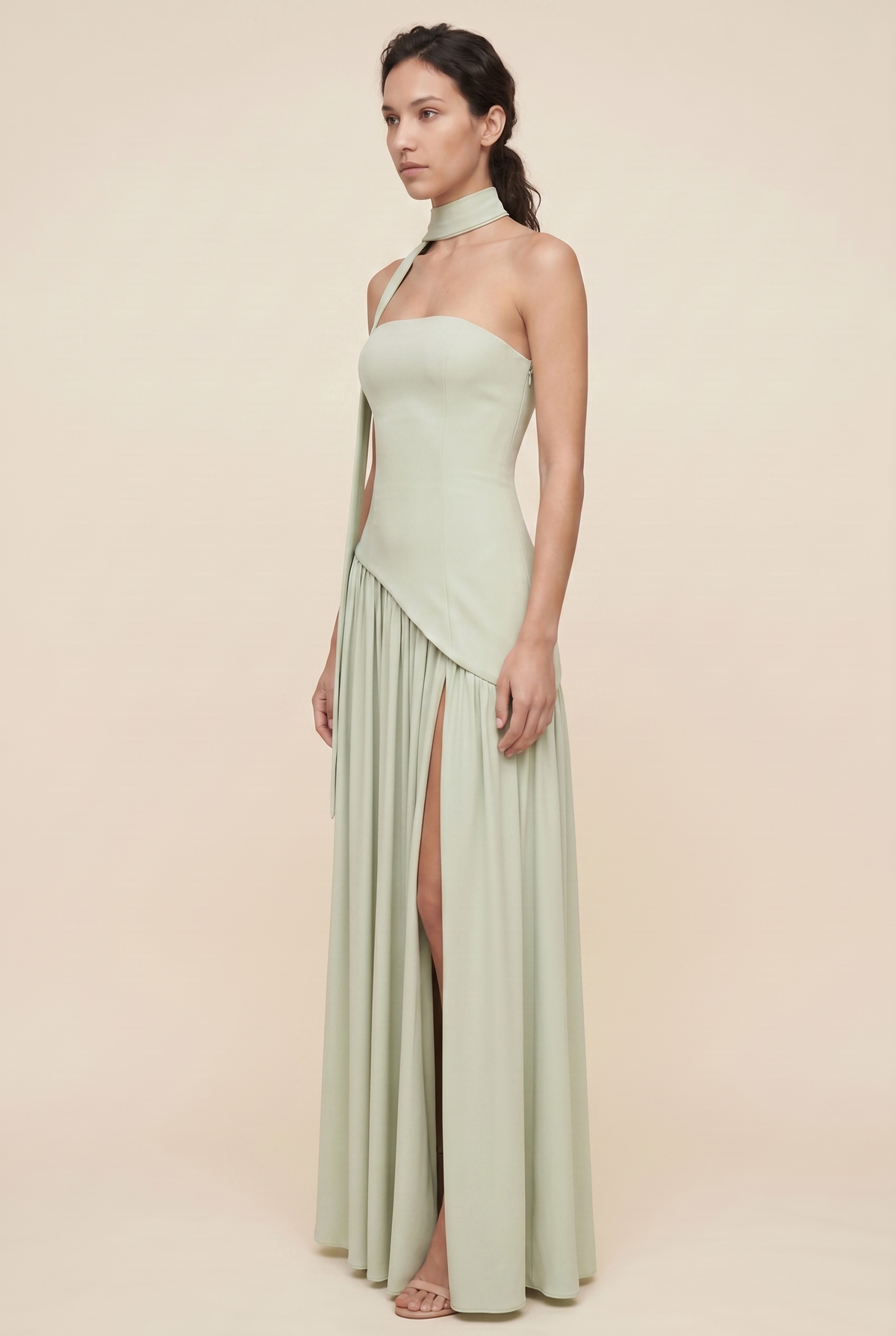 Delphina Strapless Maxi Dress - Sage Green