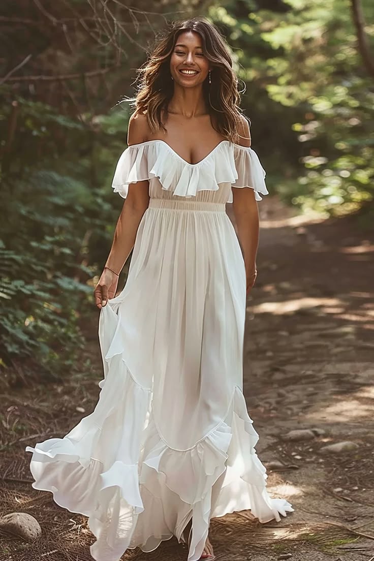 Briella Beach Maxi Dress - White