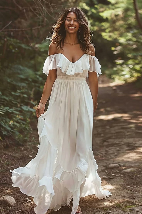 Briella Beach Maxi Dress - White
