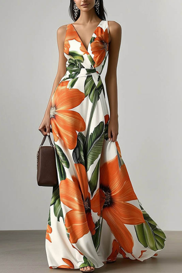 Dinora Floral Maxi Dress - Tropical Floral