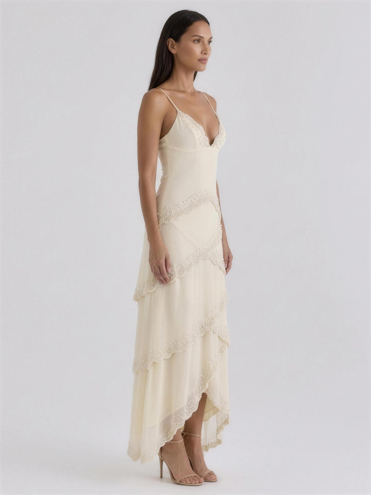Dorinda Tiered Maxi Dress - Ivory