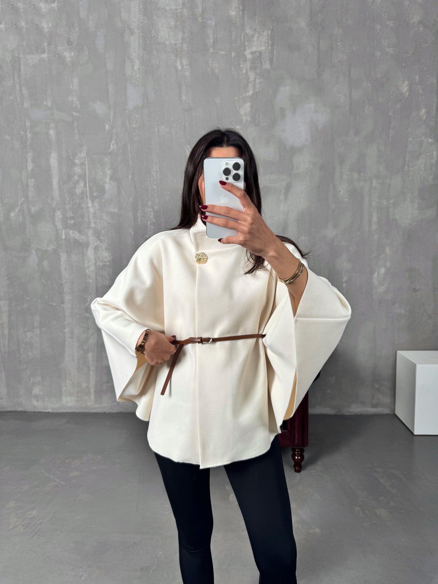 Gina Belted Poncho Jacket