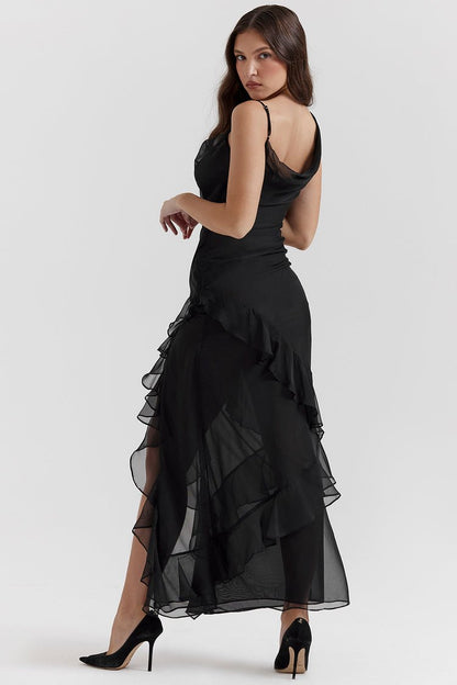 VICTORIA RUFFLED MAXI DRESS