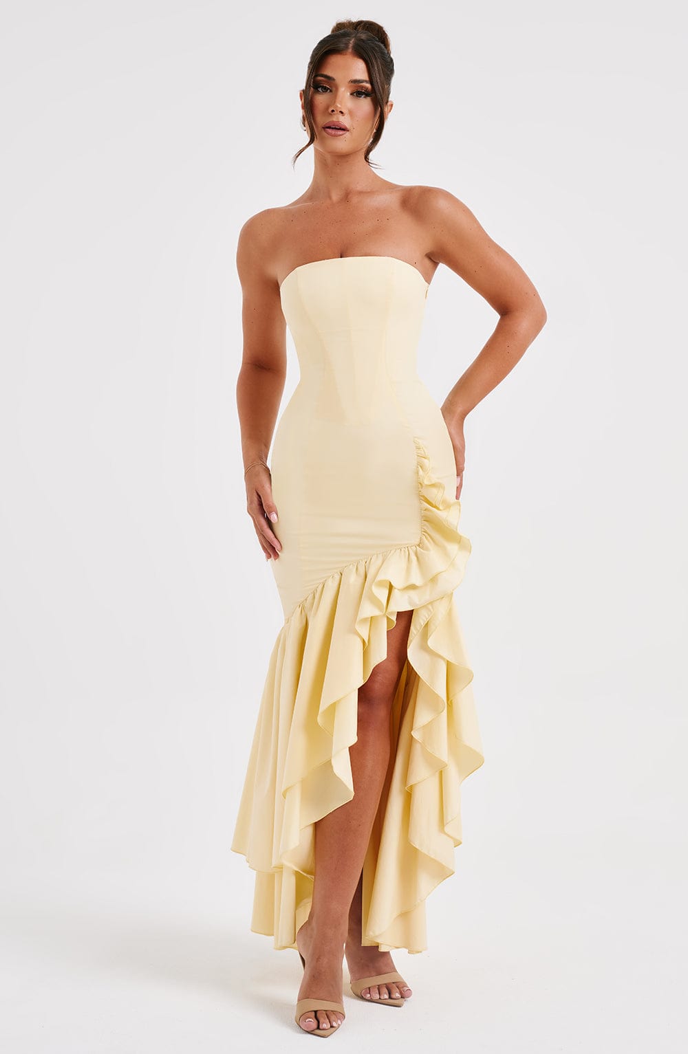 Esperanza Ruffle Maxi Dress - Butter Yellow