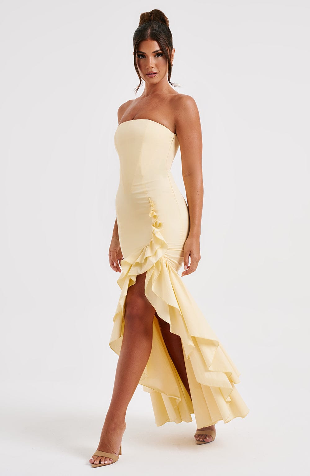 Esperanza Ruffle Maxi Dress - Butter Yellow