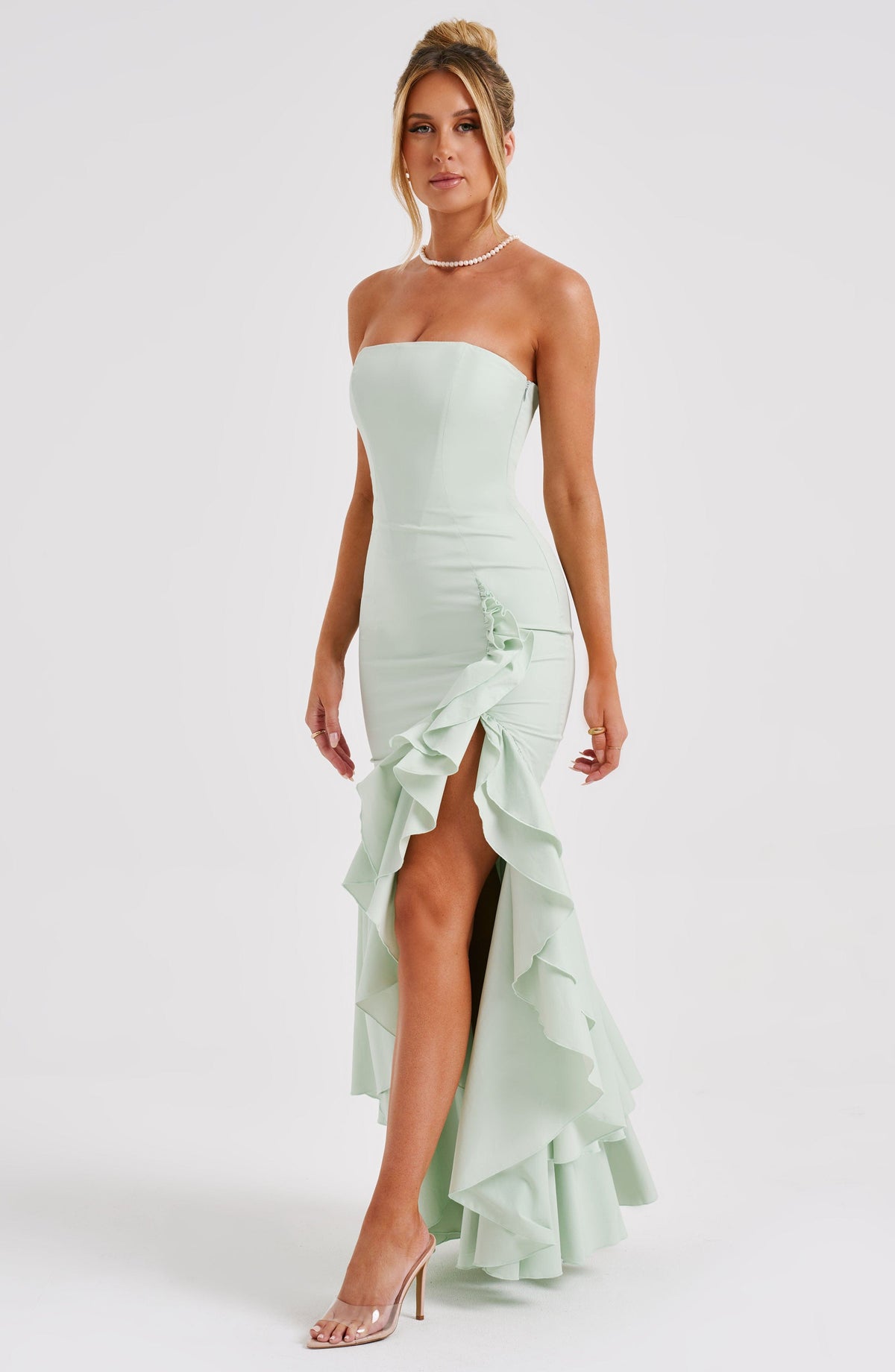 Esperanza Ruffle Maxi Dress - Mint Green