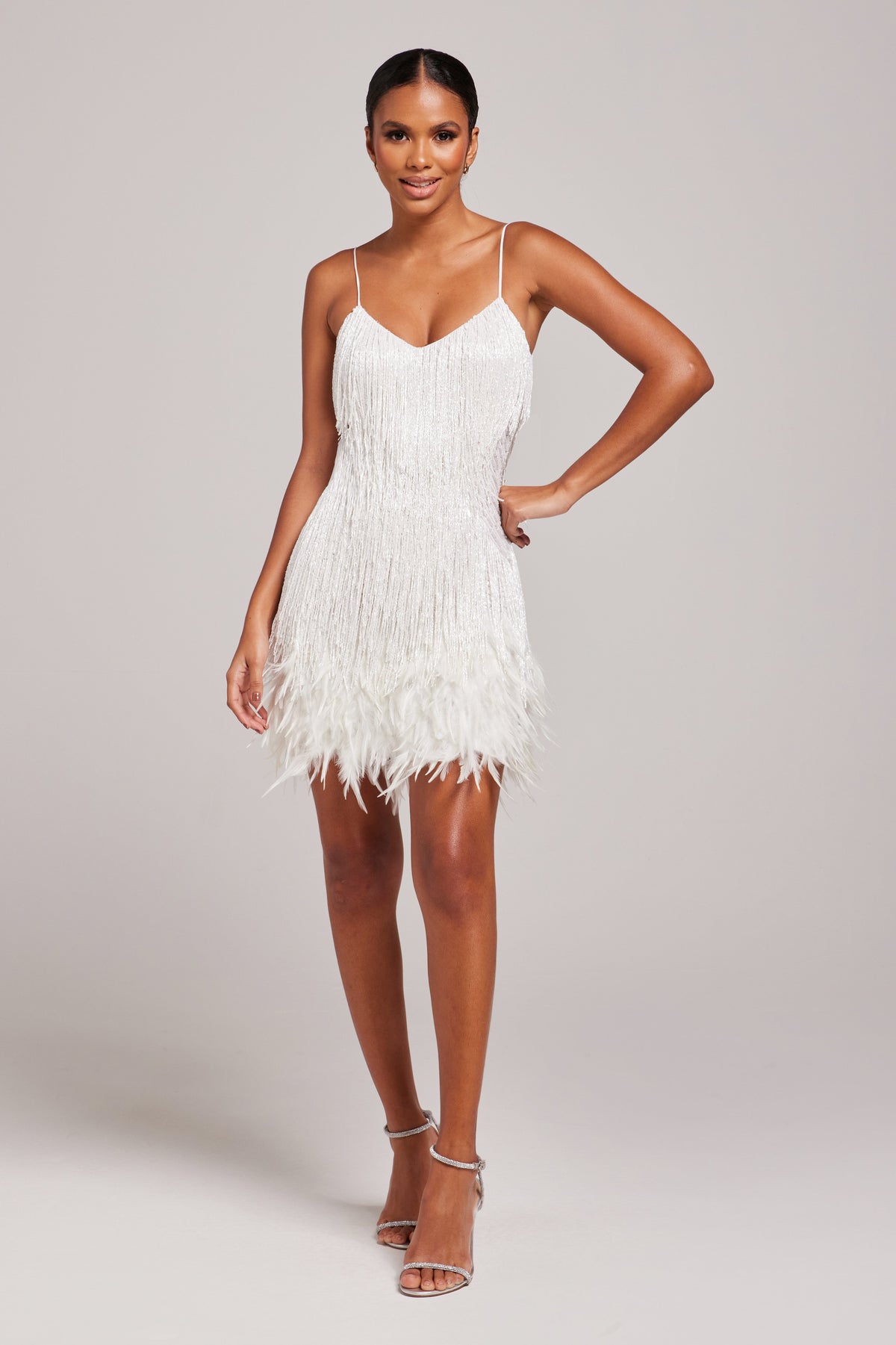 Estee Fringe Mini Dress - White