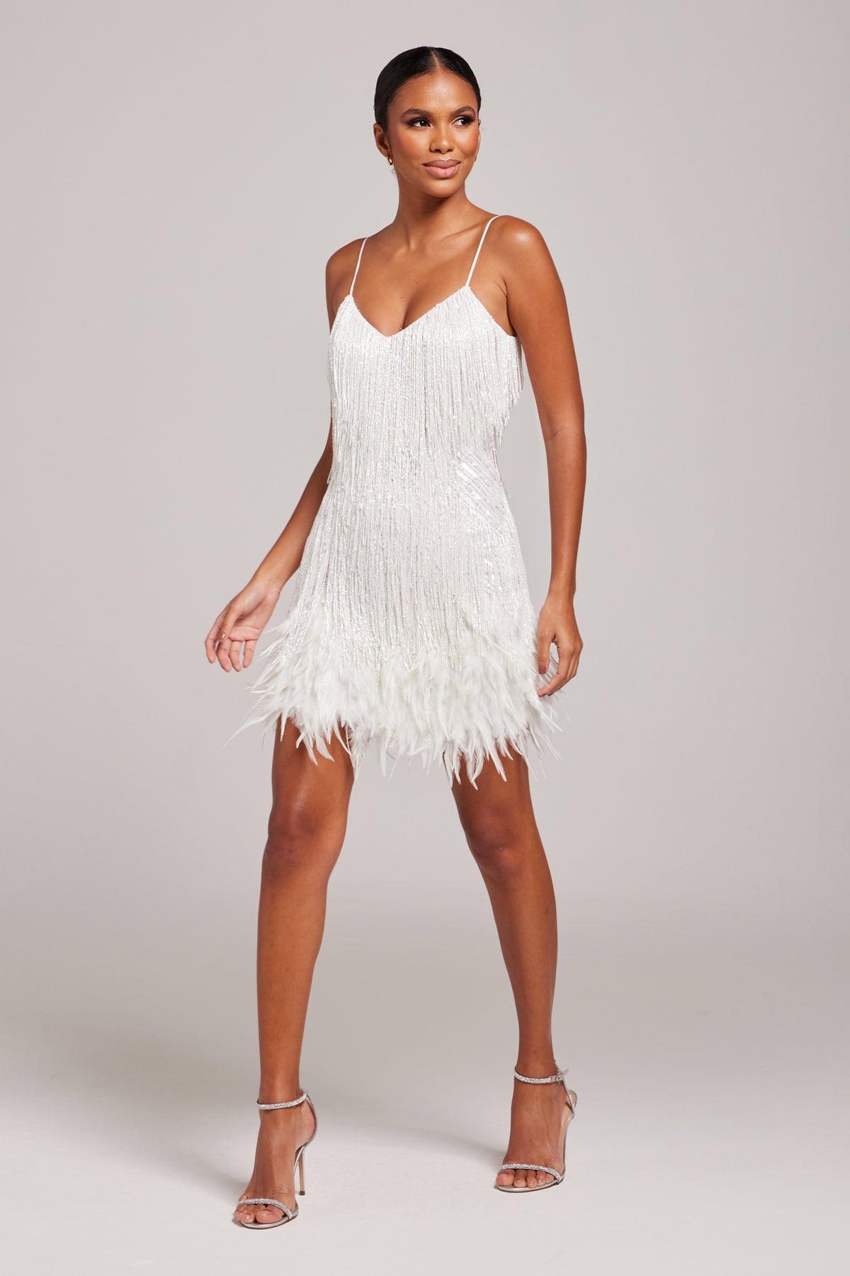 Estee Fringe Mini Dress - White