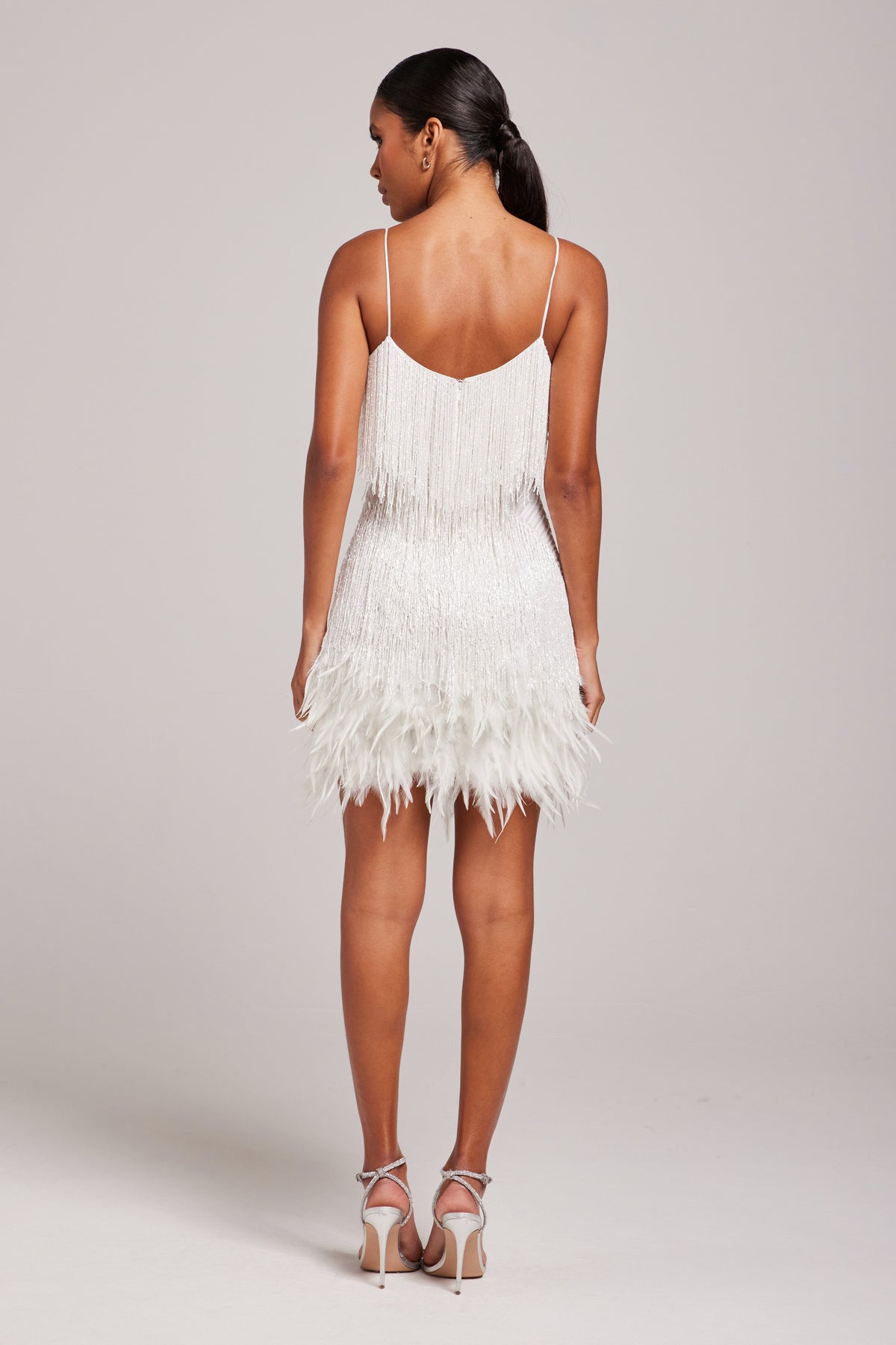 Estee Fringe Mini Dress - White