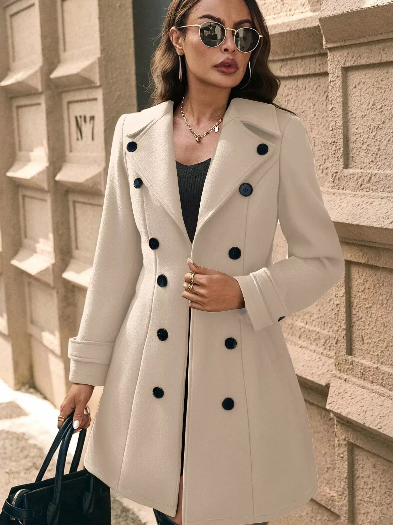 Sophe Double Breasted Tailored Long Coat