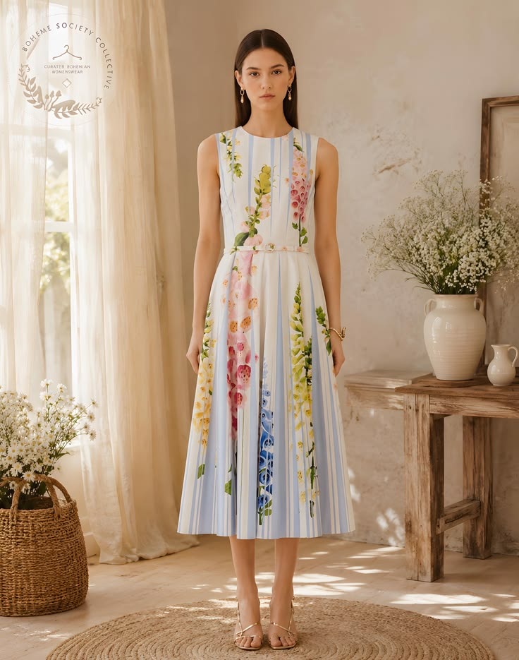 Aurelie Midi Dress - Multicolor