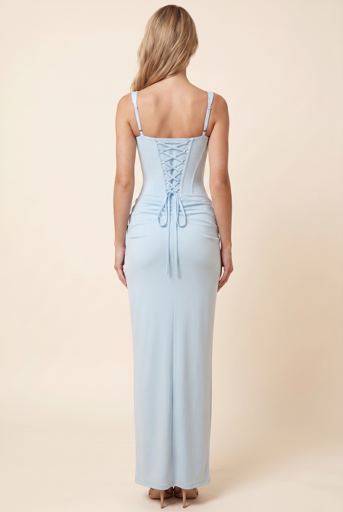 Fleurine Corset Maxi Dress - Baby Blue