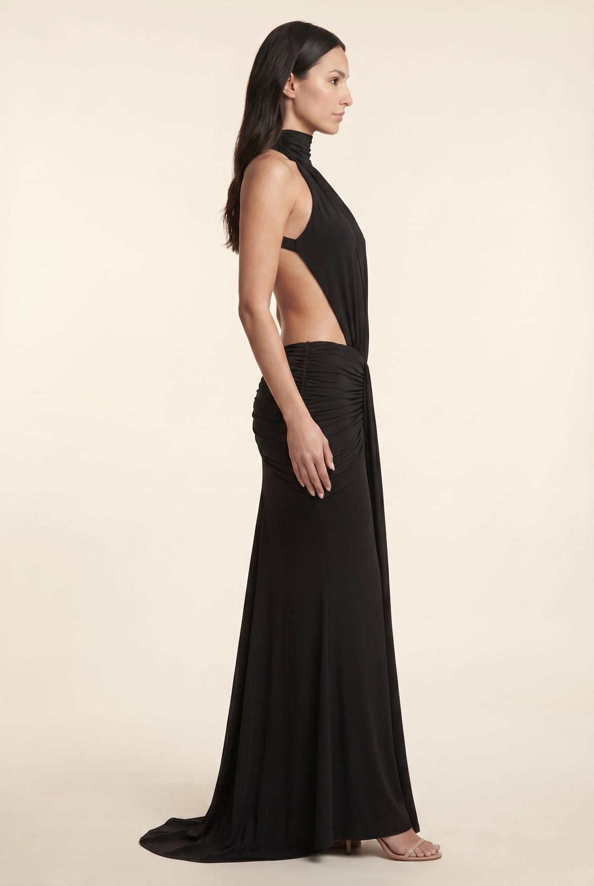 Florentine Halter Maxi Dress - Black