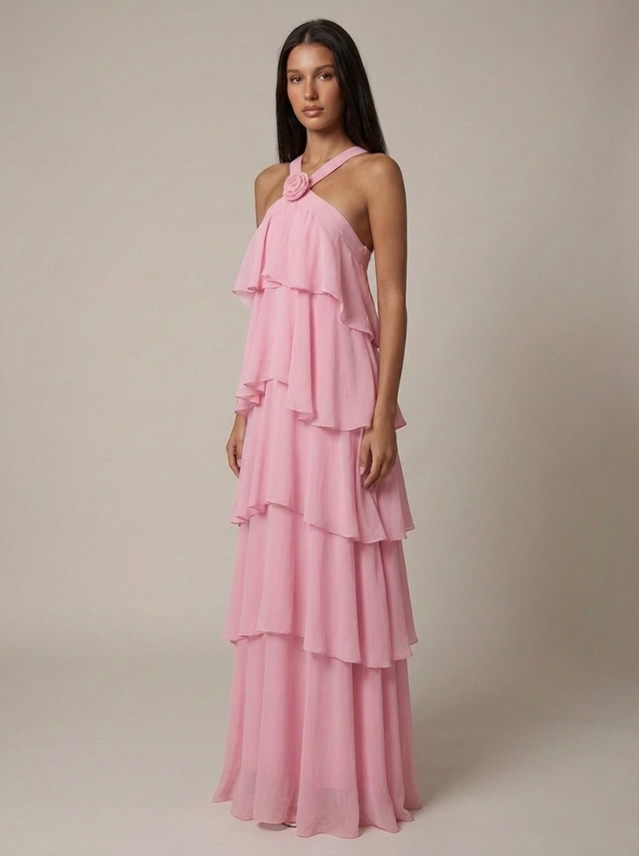 Rosalind Tiered Halter Maxi Dress