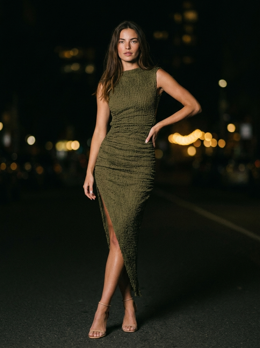 Gisela Cutout Maxi Dress - Olive