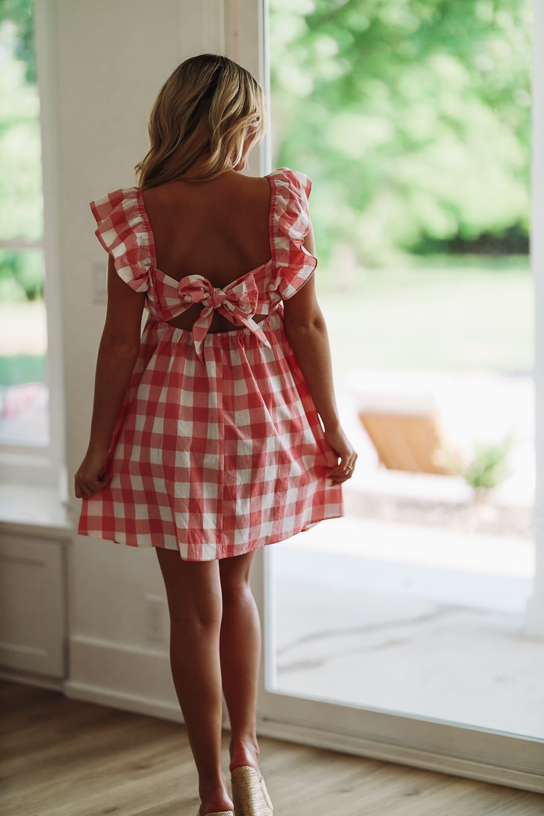 Maia Gingham Mini Dress - Pink And White (FINAL SALE)