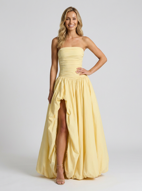 Sienna Pleated Strapless Maxi Dress