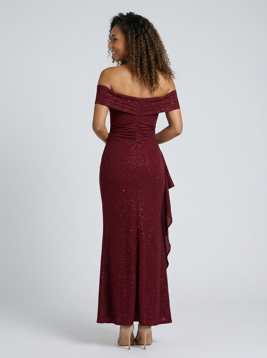 Isabella Ruched Off Maxi Dress